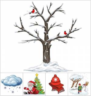 Раскраска зимнее дерево для детей 3 4 лет #16 #315570