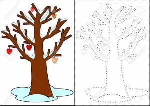 Раскраска зимнее дерево для детей 3 4 лет #17 #315571
