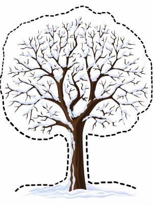 Раскраска зимнее дерево для детей 3 4 лет #23 #315577
