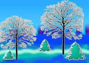 Раскраска зимнее дерево для детей 3 4 лет #24 #315578