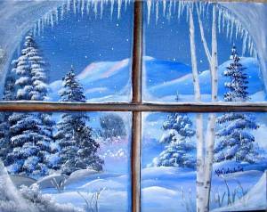 Раскраска зимнее окно #1 #315592