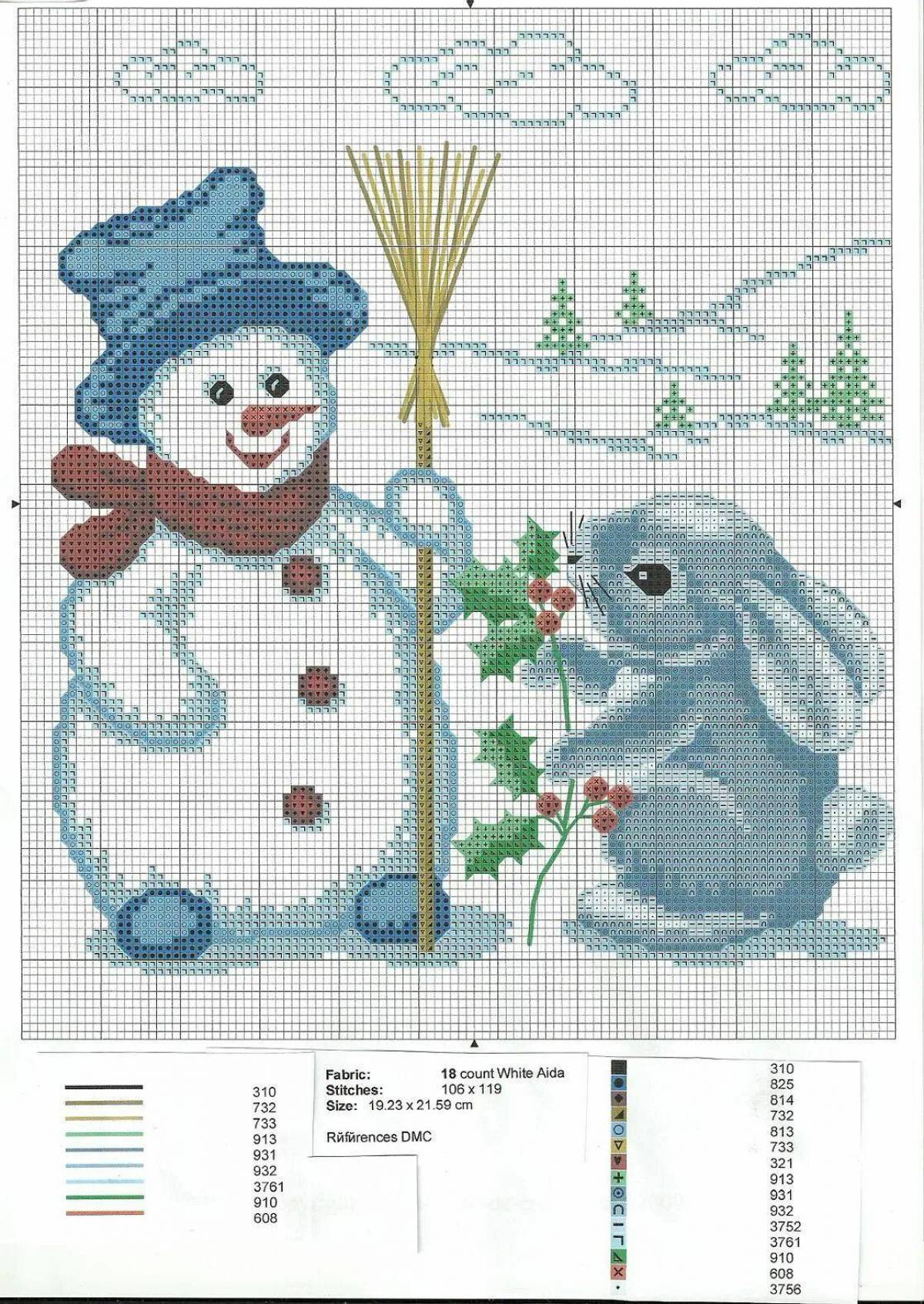 Заяц и снеговик #14