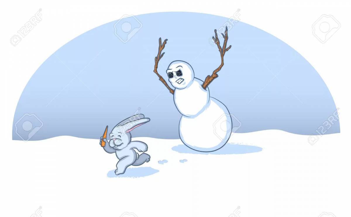 Заяц и снеговик #20