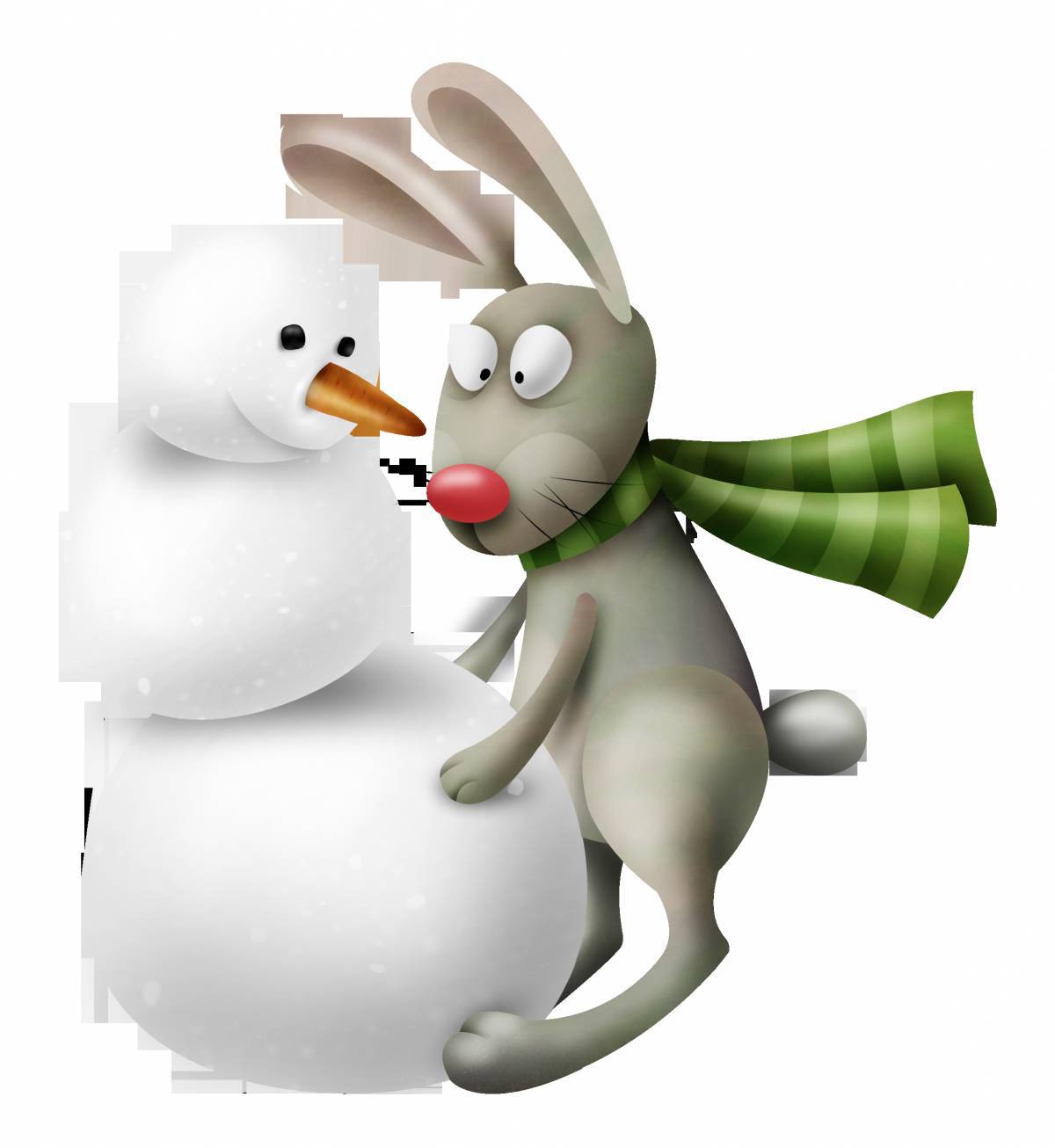 Заяц и снеговик #28