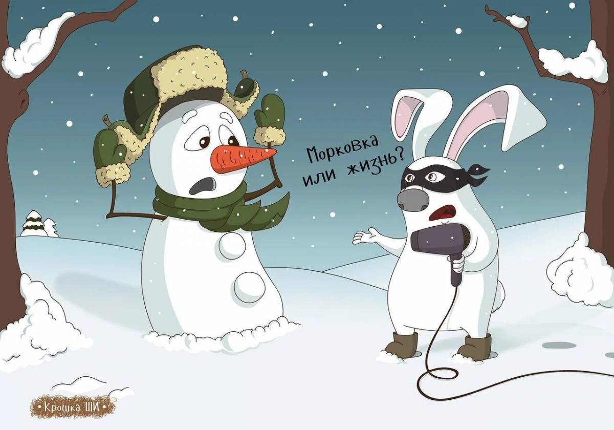 Заяц и снеговик #39