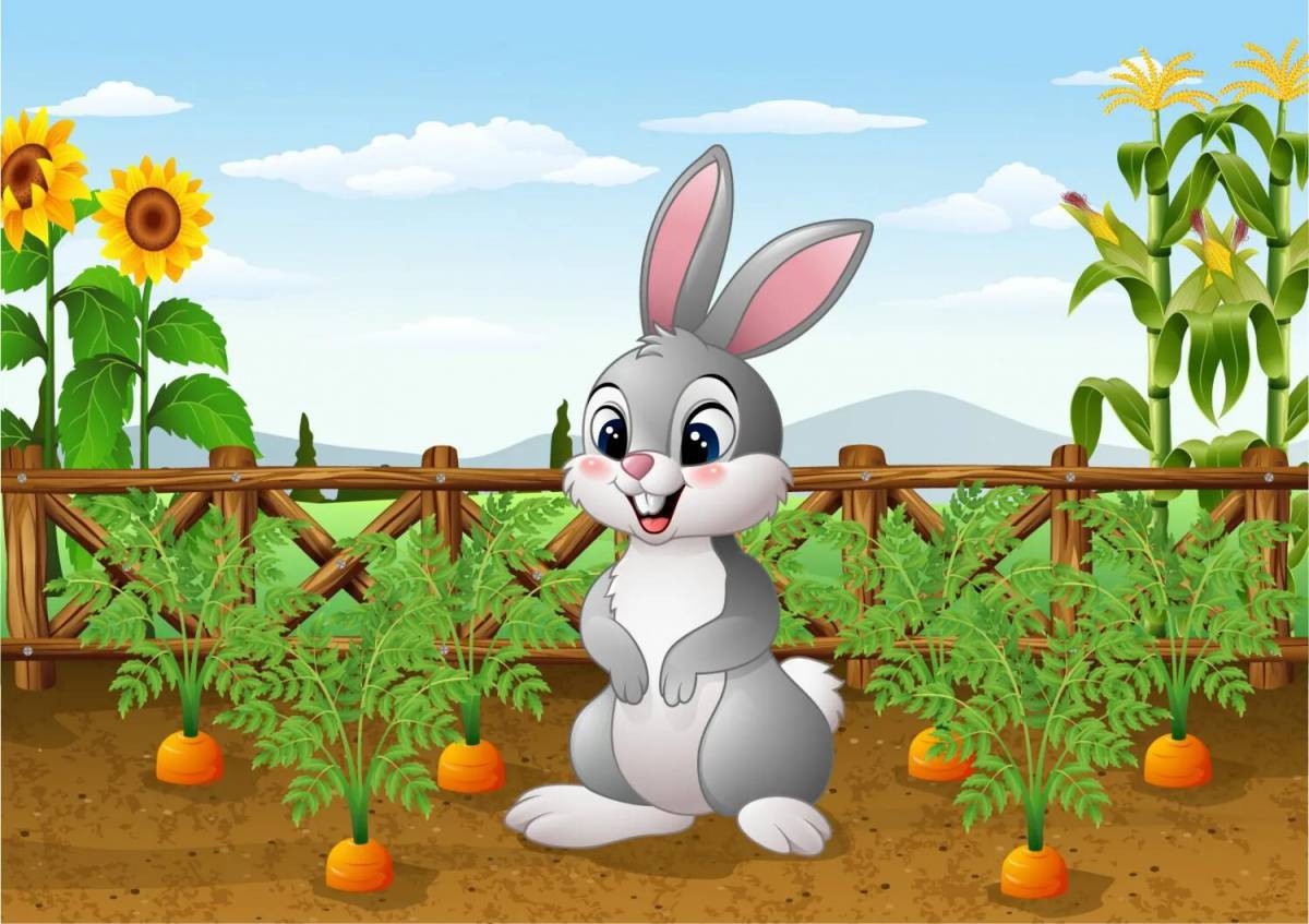 Заяц с морковкой для детей #3