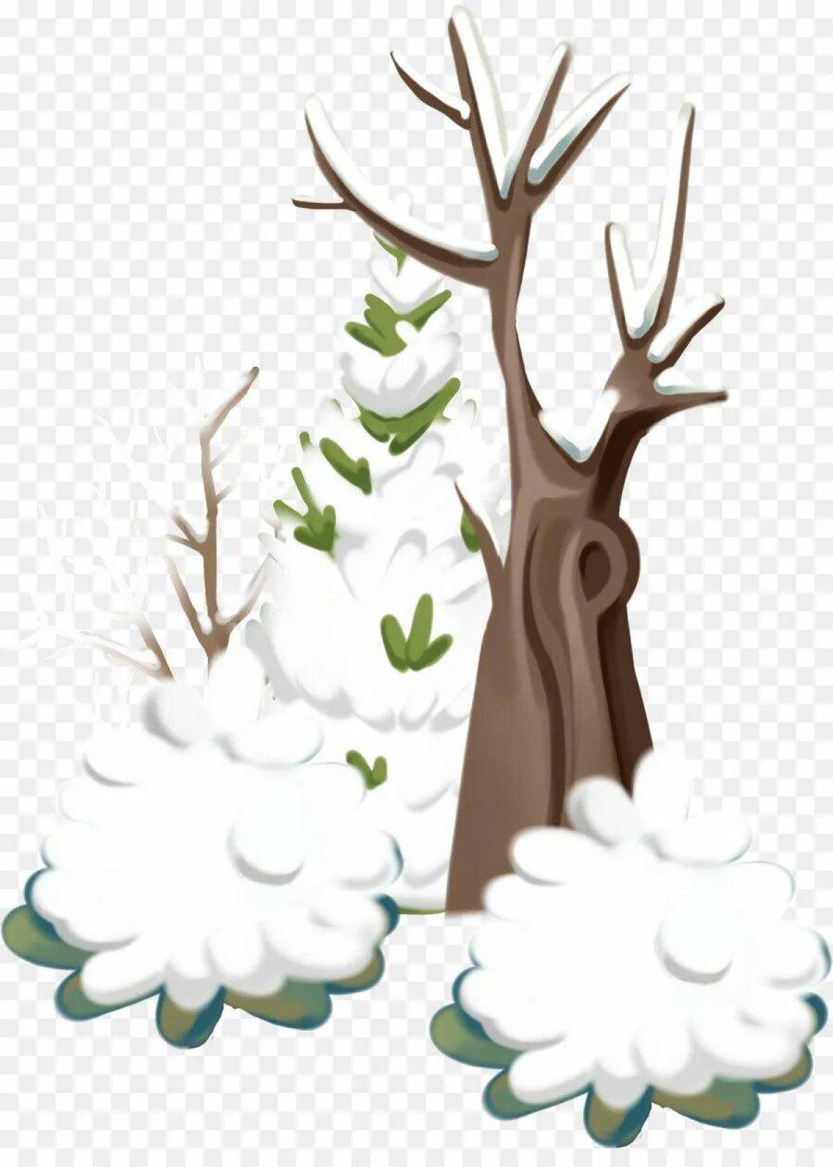 Зимнее дерево для детей #19