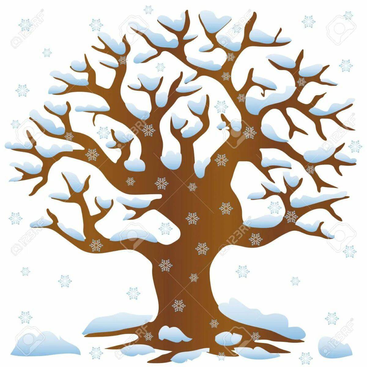 Зимнее дерево для детей #23