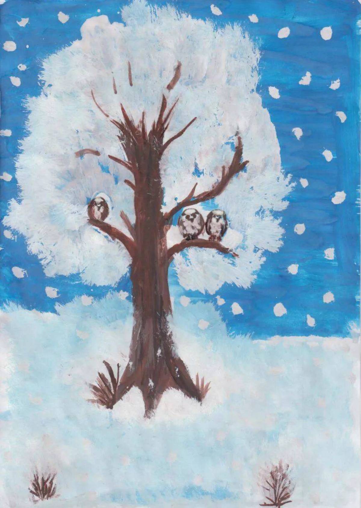 Зимнее дерево для детей 3 4 лет #5