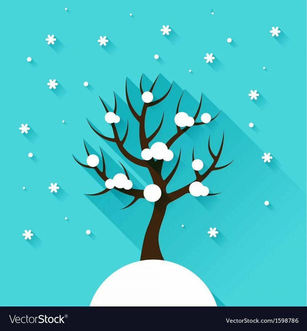 Зимнее дерево для детей 3 4 лет #14