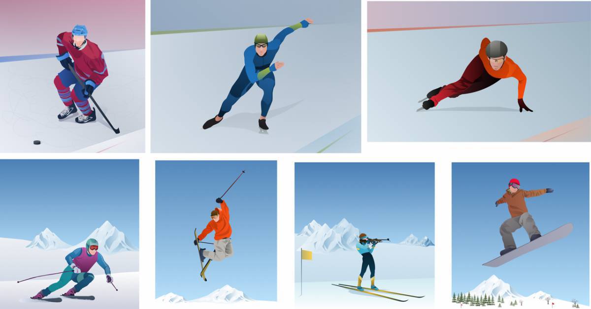 Зимние виды спорта для детей картинки #29