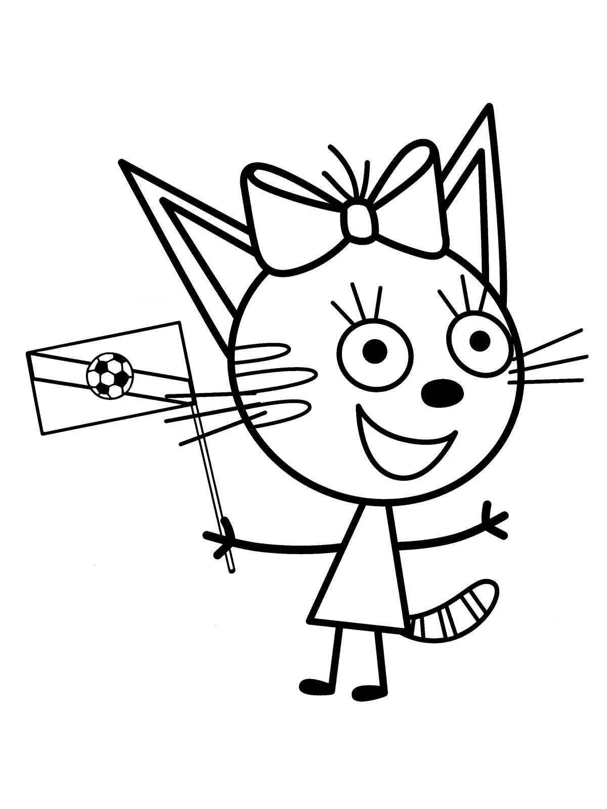 Раскраска три кота