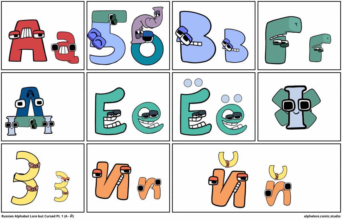 Russian alphabet comic