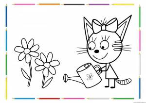 Раскраска 3 кота для детей 3 4 лет #26 #29818