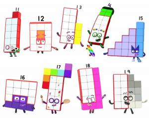 Раскраска numberblocks #18 #31854