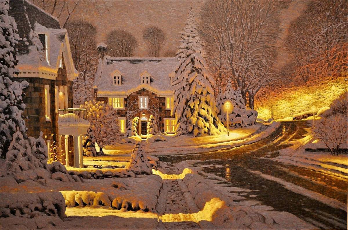Зимний вечер отзывы. Зимние картины Ричарда Савойя.