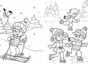 Раскраска зимние забавы для детей 2 3 лет #29 #316179
