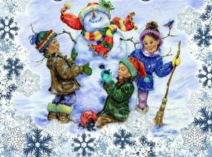 Раскраска зимние забавы для детей 2 3 лет #33 #316183