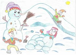 Раскраска зимние забавы для детей 3 4 #26 #316214