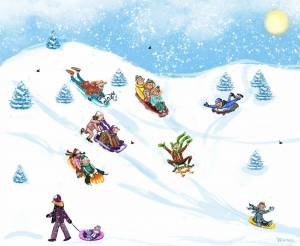 Раскраска зимние игры для детей #25 #316328