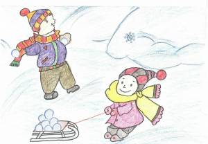 Раскраска зимние игры для детей #29 #316332