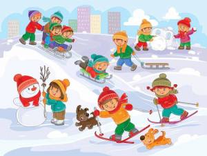 Раскраска зимние игры для детей #33 #316336