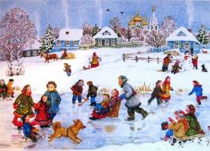 Раскраска зимние игры и забавы детей #23 #316403