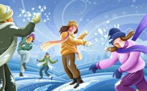 Раскраска зимние игры и забавы детей #29 #316409