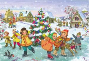 Раскраска зимние игры и забавы детей #32 #316412