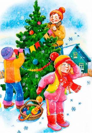 Раскраска зимние каникулы для детей #14 #316471