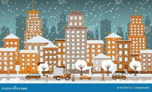 Раскраска зимний город для детей #2 #316805