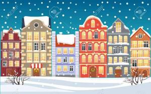 Раскраска зимний город для детей #3 #316806