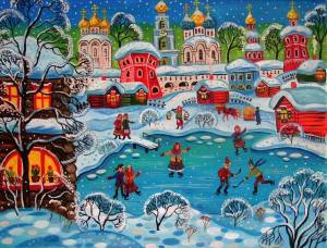 Раскраска зимний город для детей #10 #316813