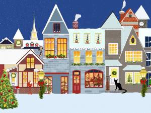Раскраска зимний город для детей #12 #316815