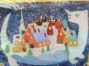 Раскраска зимний город для детей #14 #316817