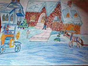 Раскраска зимний город для детей #16 #316819