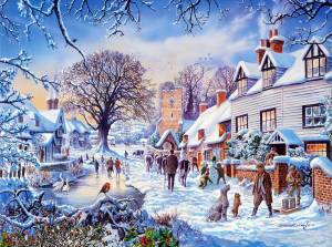 Раскраска зимний город для детей #20 #316823