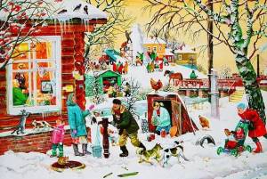 Раскраска зимний город для детей #21 #316824