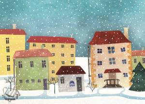 Раскраска зимний город для детей #24 #316827