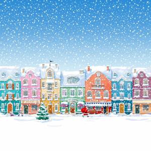 Раскраска зимний город для детей #26 #316829