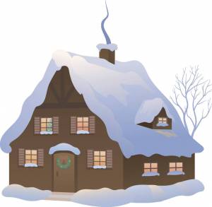 Раскраска зимний домик для детей #5 #316876