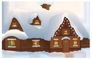 Раскраска зимний домик для детей #7 #316878