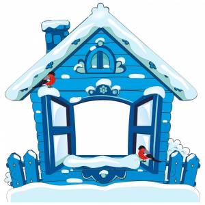 Раскраска зимний домик для детей #9 #316880