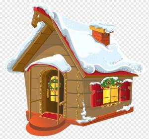 Раскраска зимний домик для детей #10 #316881