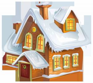 Раскраска зимний домик для детей #12 #316883