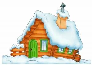 Раскраска зимний домик для детей #13 #316884