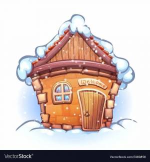 Раскраска зимний домик для детей #18 #316889