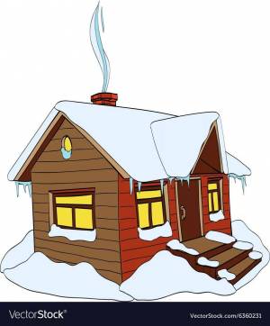 Раскраска зимний домик для детей #21 #316892