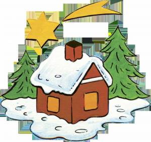 Раскраска зимний домик для детей #23 #316894