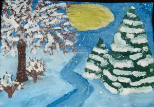 Раскраска зимний лес для детей 4 5 лет #16 #316913
